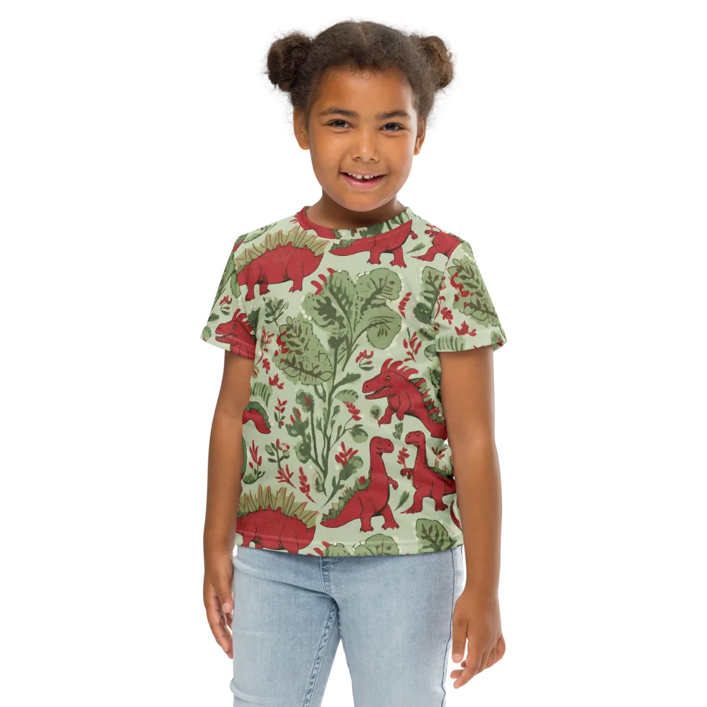 Fern Fossil on Kids Crew Neck T-Shirt — Front