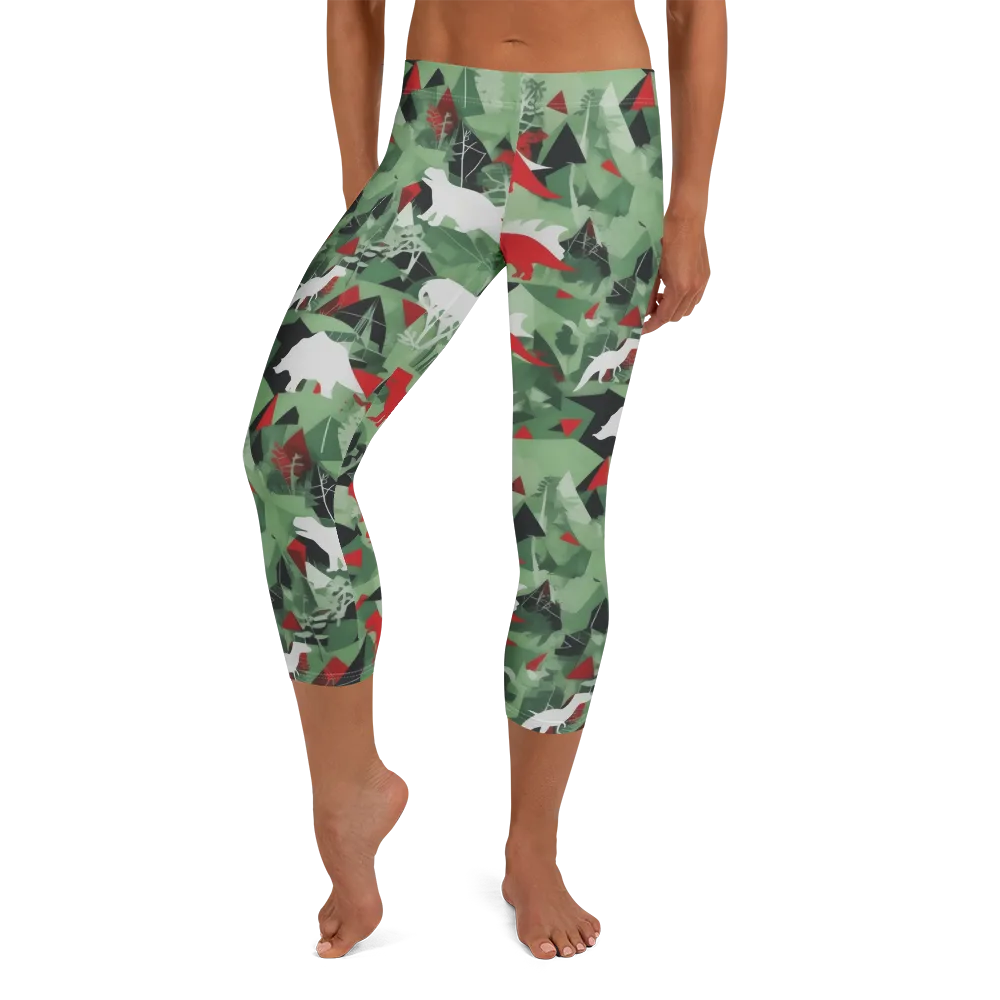 Redwood Raptor on Capri Leggings — Front