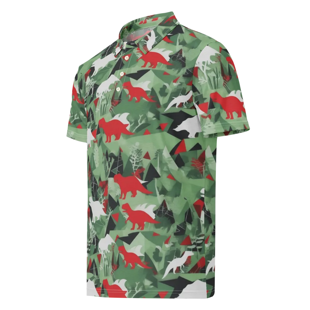 Redwood Raptor on Men's Slim Fit Polo Shirt — Left Front