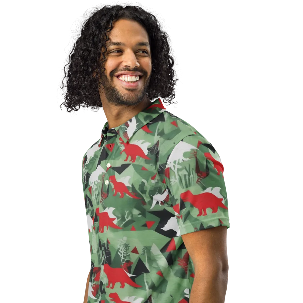 Redwood Raptor on Men's Slim Fit Polo Shirt — Left Front