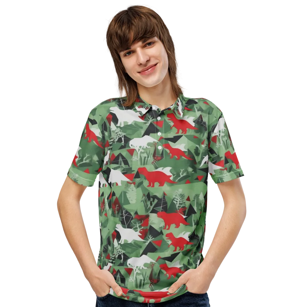 Redwood Raptor on Men's Slim Fit Polo Shirt — Front