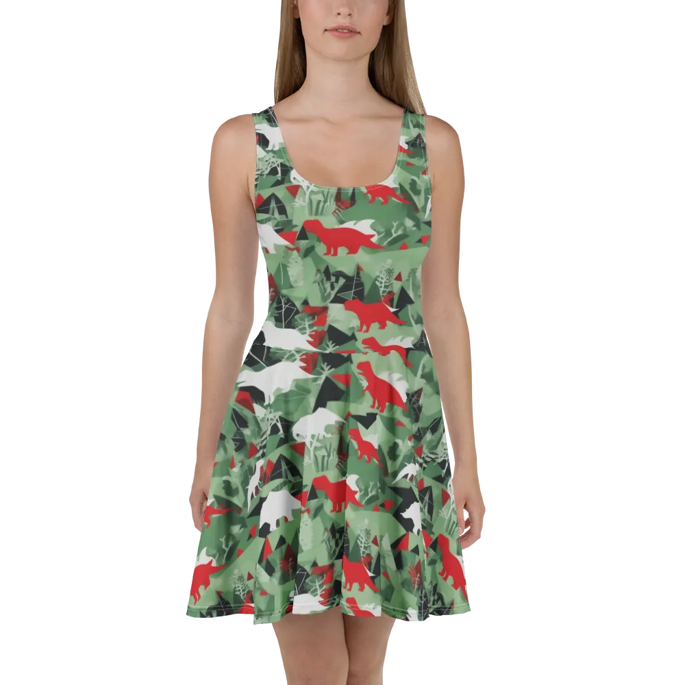 Redwood Raptor on Skater Dress — Front