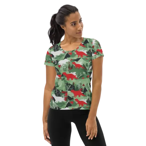 Redwood Raptor on a Women's Athletic T-Shirt