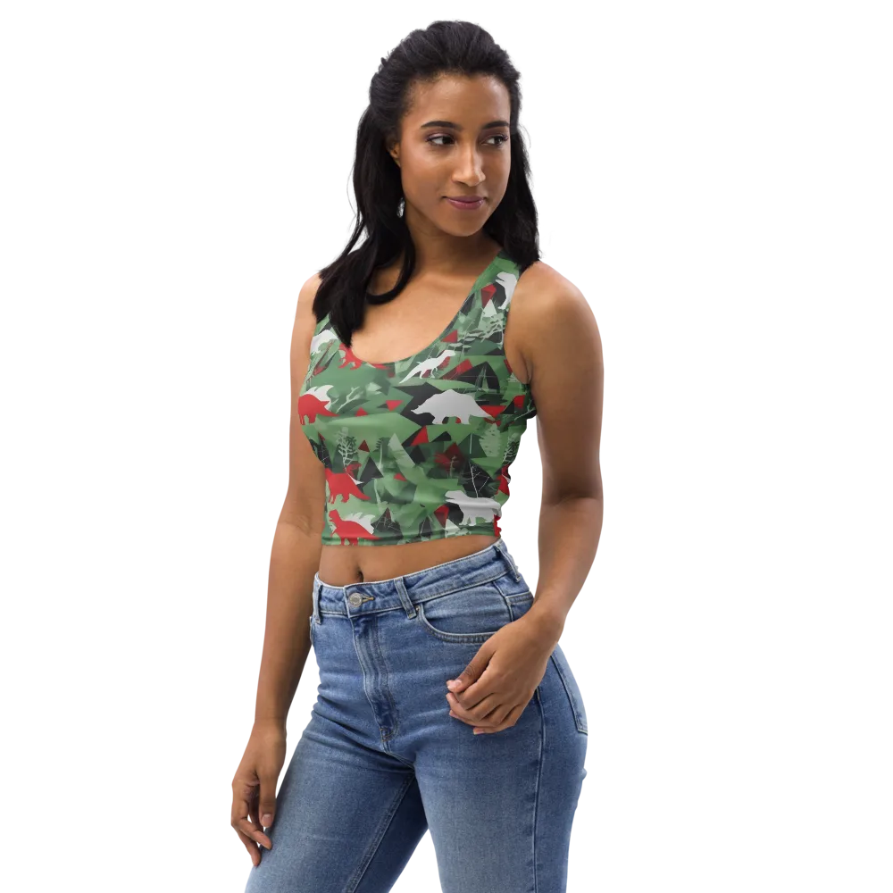 Redwood Raptor on Crop Top — Left Front