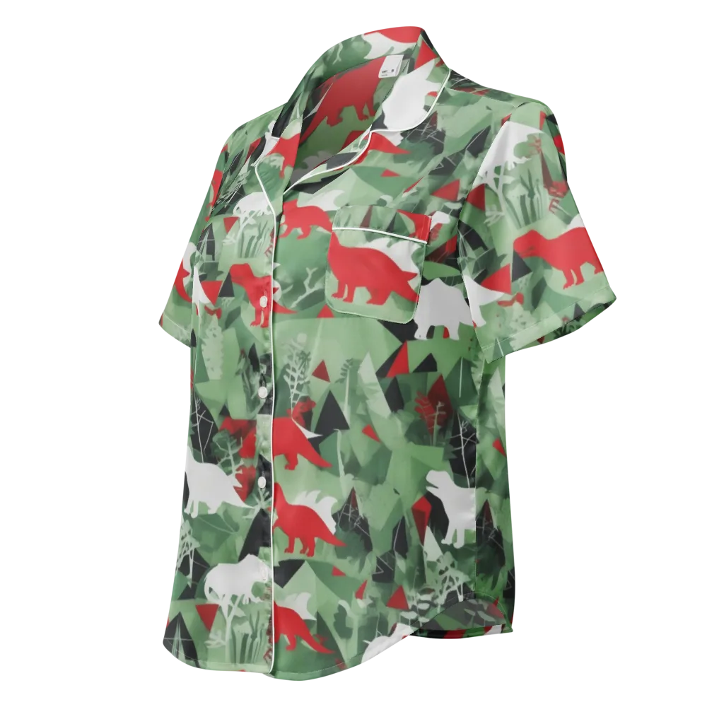 Redwood Raptor on Women's Short Sleeve Pajama Top — Left Front