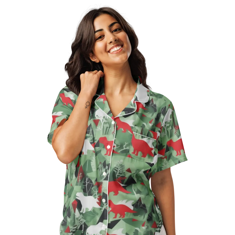 Redwood Raptor on Women's Short Sleeve Pajama Top — Front