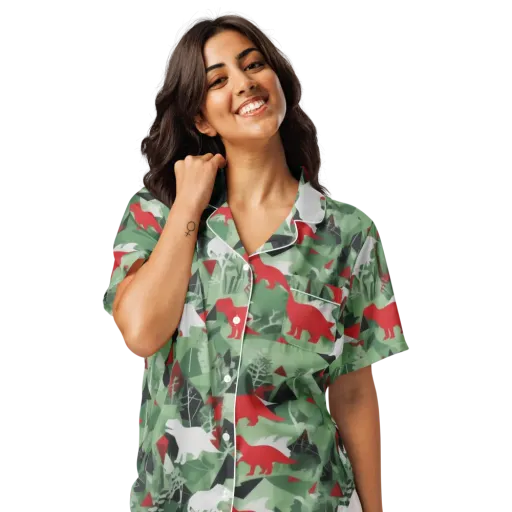 Redwood Raptor on a Women's Short Sleeve Pajama Top