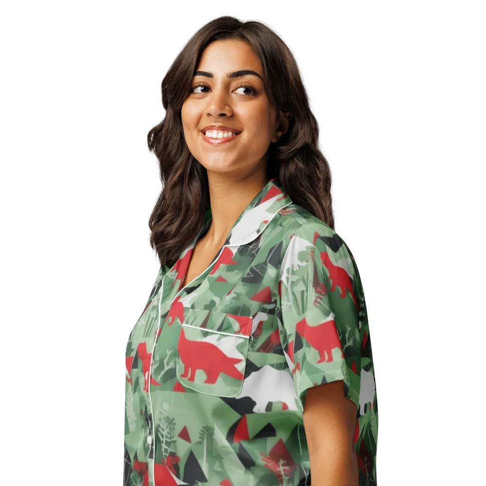 Redwood Raptor on Women's Short Sleeve Pajama Top — Left Front