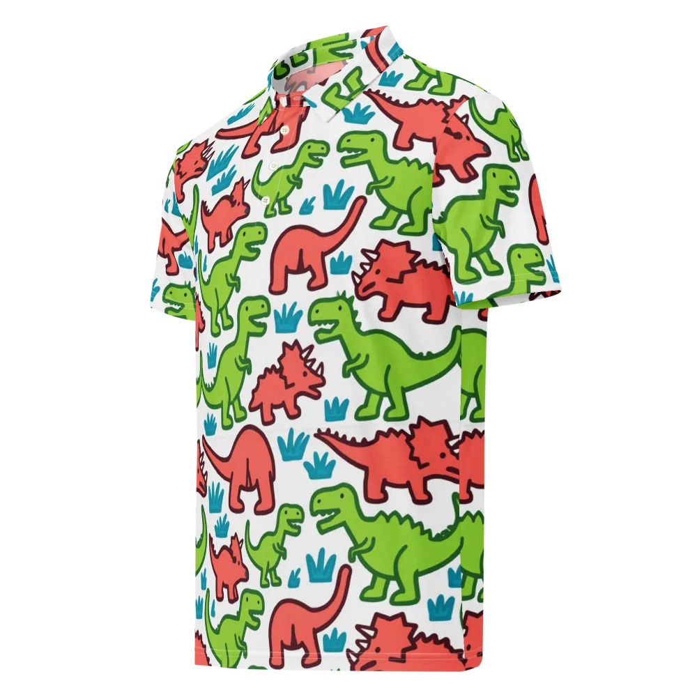 Roar And Roam on Men's Slim Fit Polo Shirt — Left Front