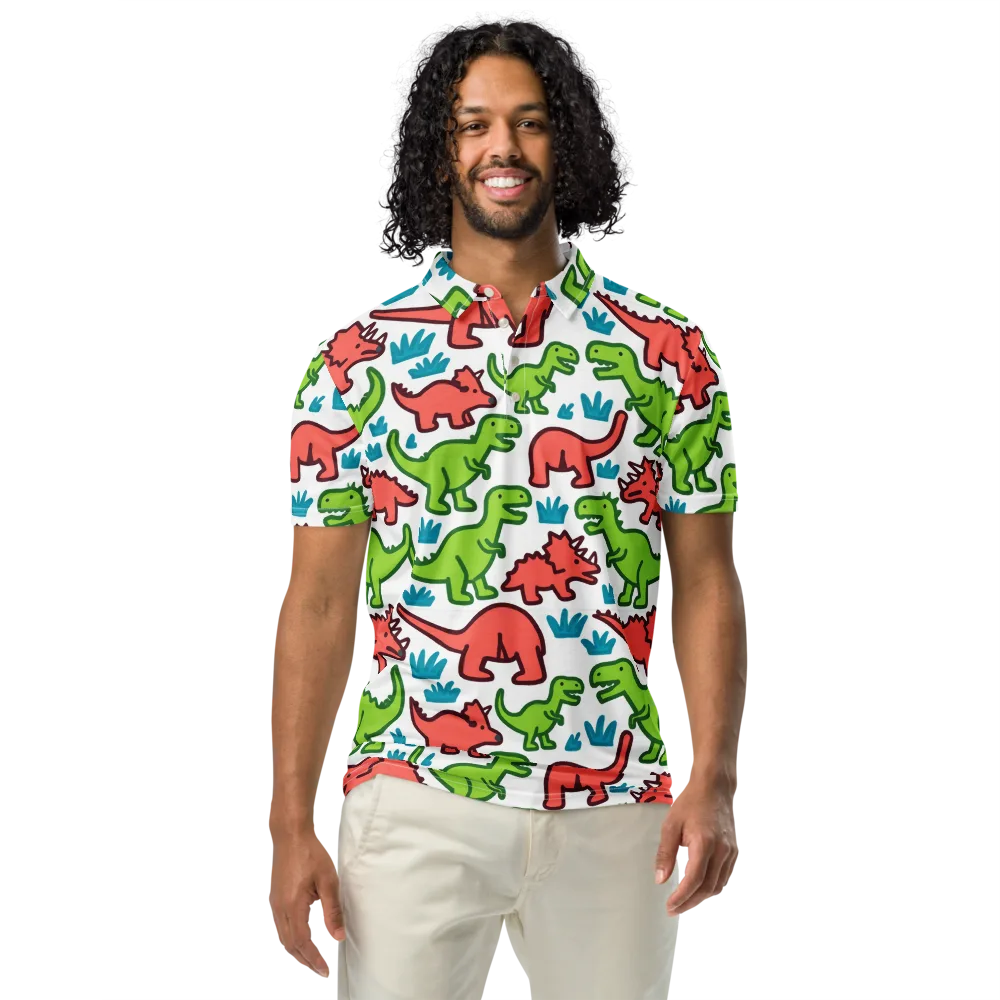 Roar And Roam on Men's Slim Fit Polo Shirt — Front