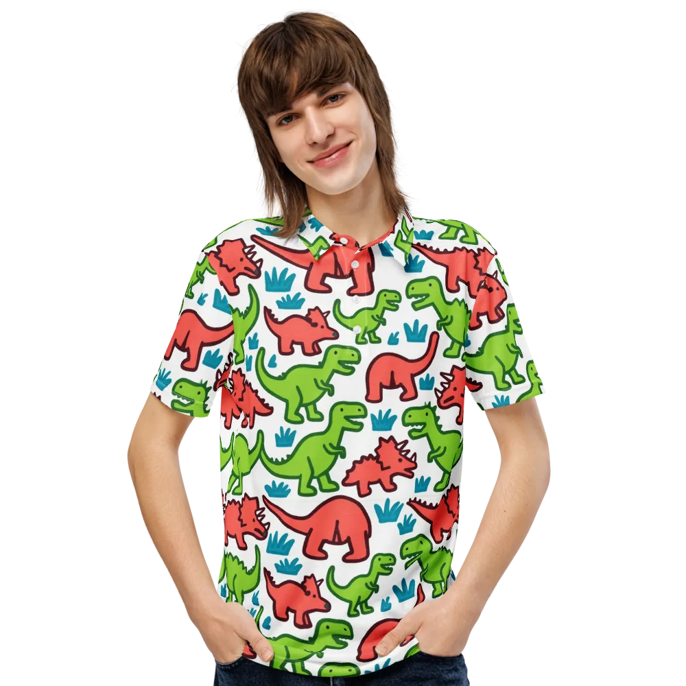 Roar And Roam on Men's Slim Fit Polo Shirt — Front