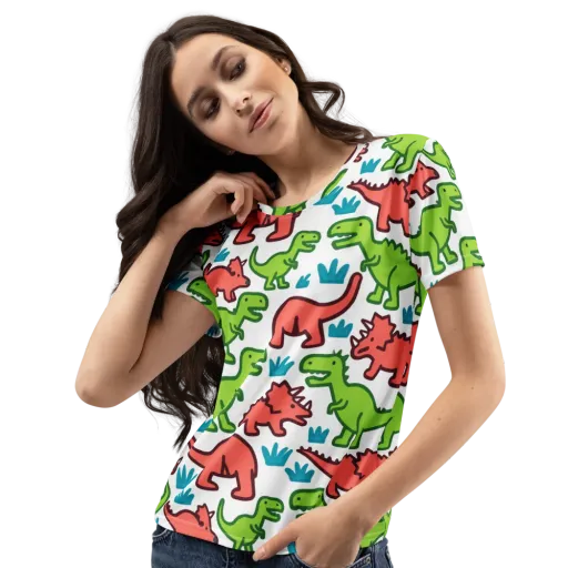 Roar And Roam on a Women's Crew Neck T-Shirt