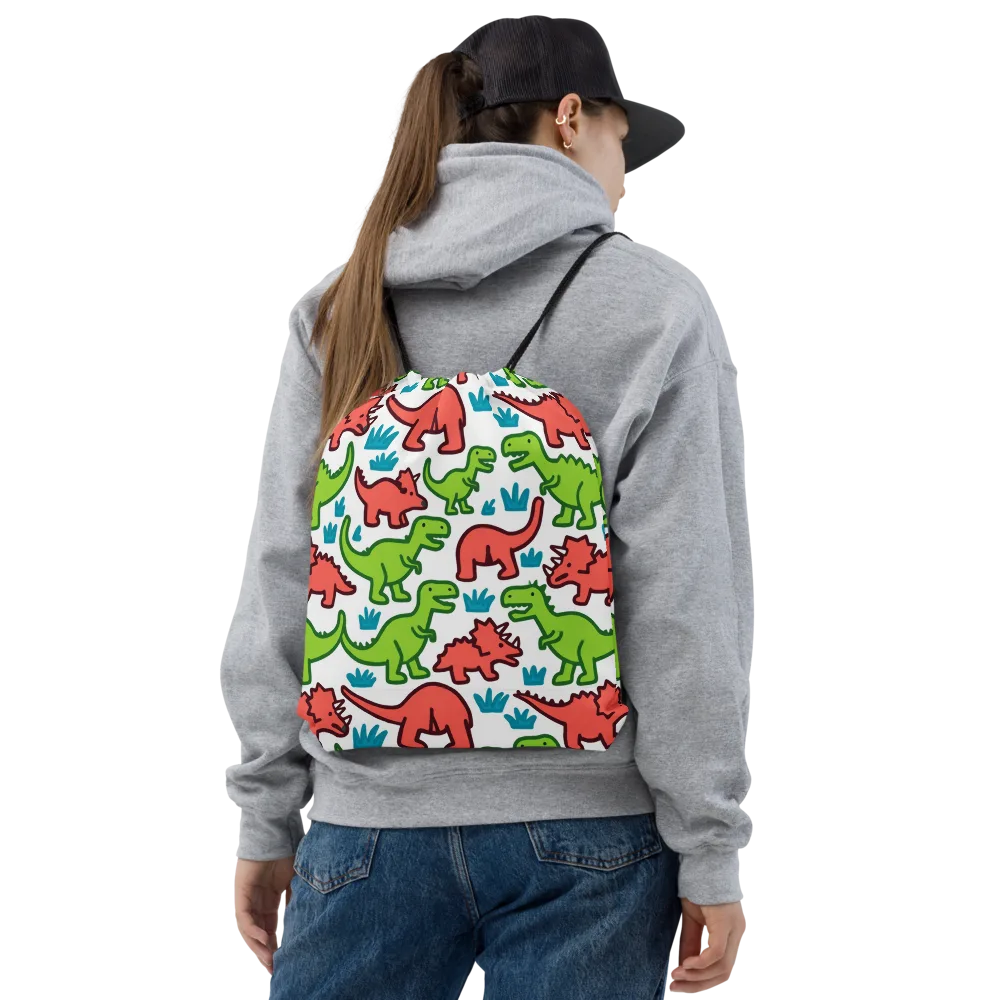 Roar And Roam on Drawstring Bag — Front