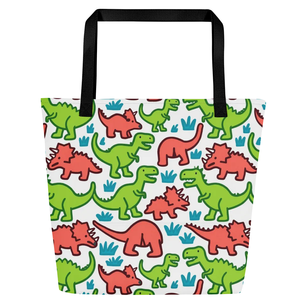 Roar And Roam on Large Tote Bag W/ Pocket — Front