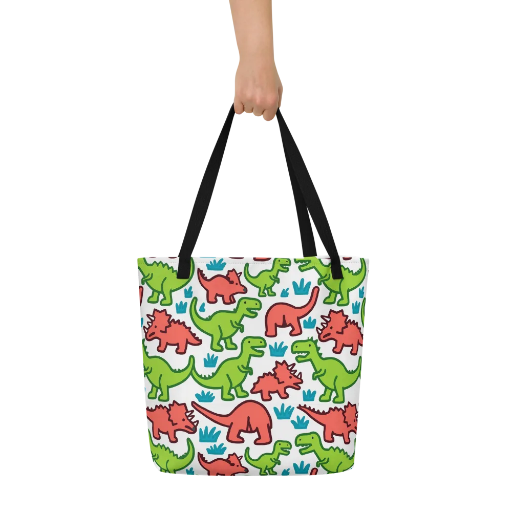 Roar And Roam on Large Tote Bag W/ Pocket — Front