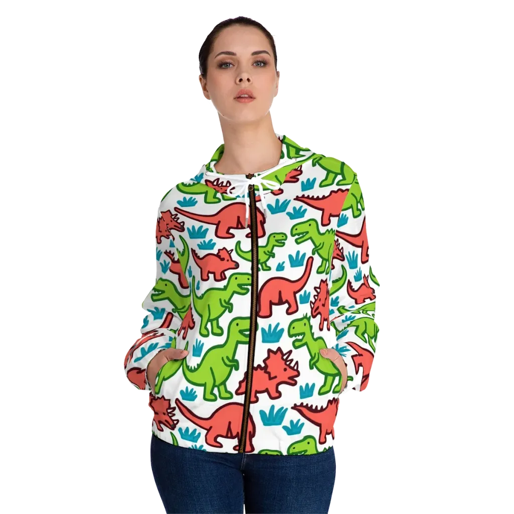 Roar And Roam on Women's Full-Zip Hoodie — Front On Person