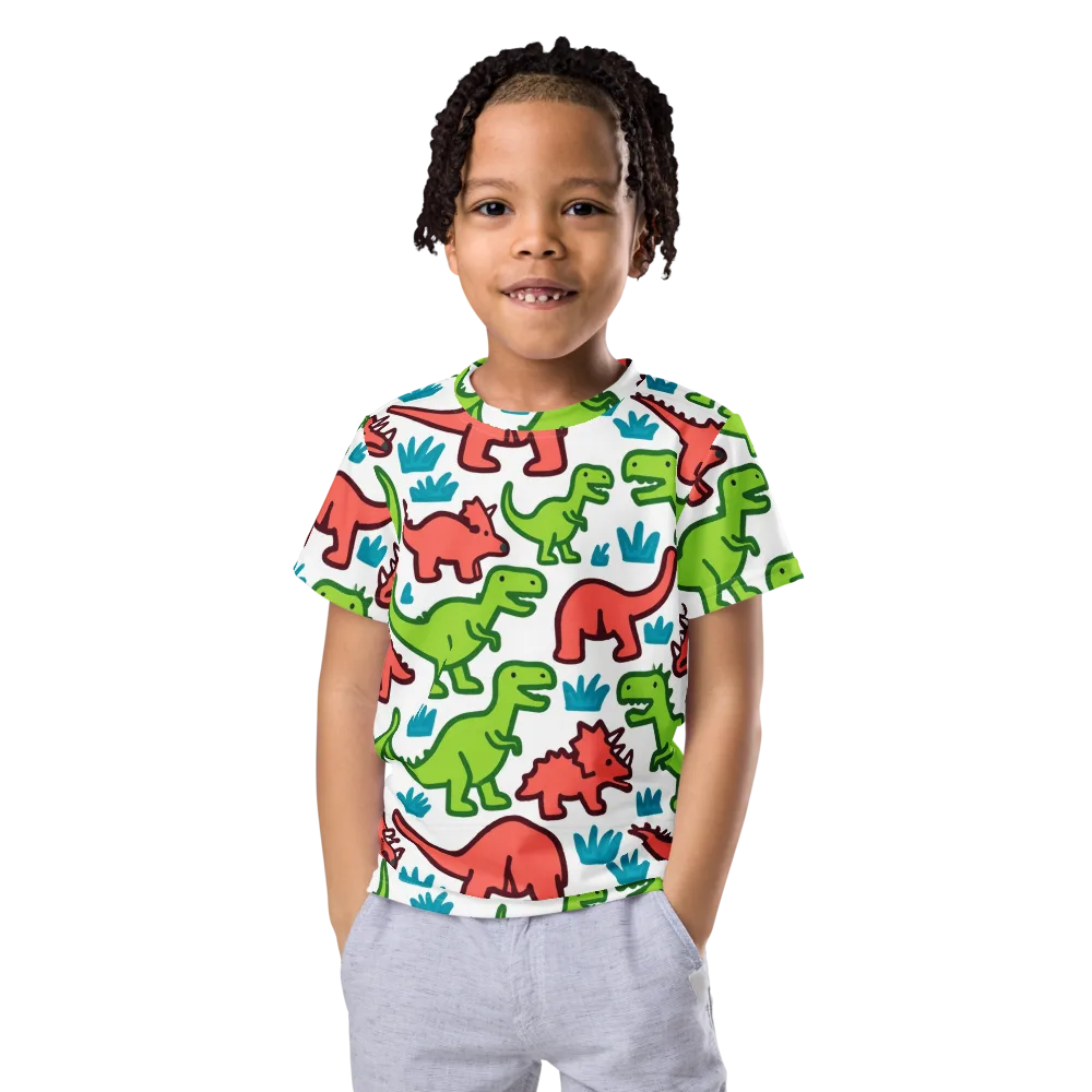 Roar And Roam on Kids Crew Neck T-Shirt — Front