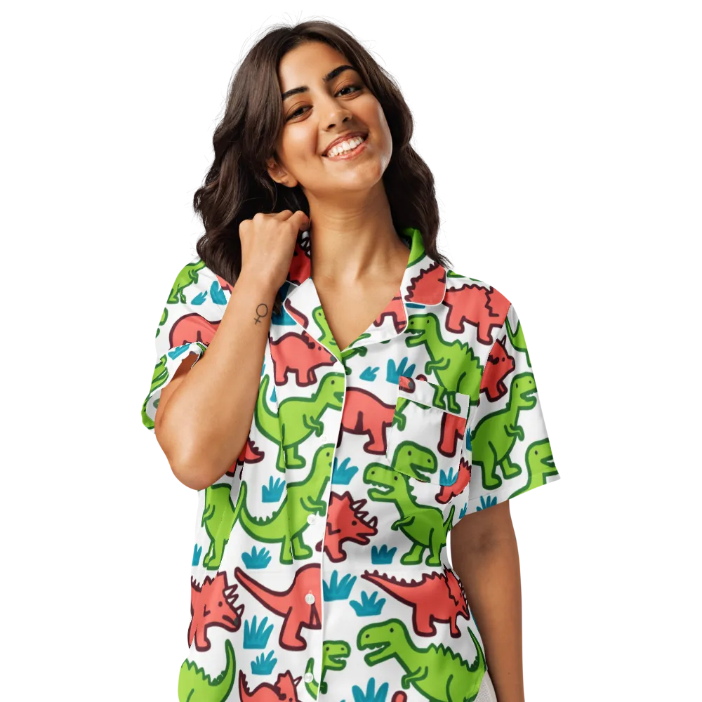 Roar And Roam on Women's Short Sleeve Pajama Top — Front
