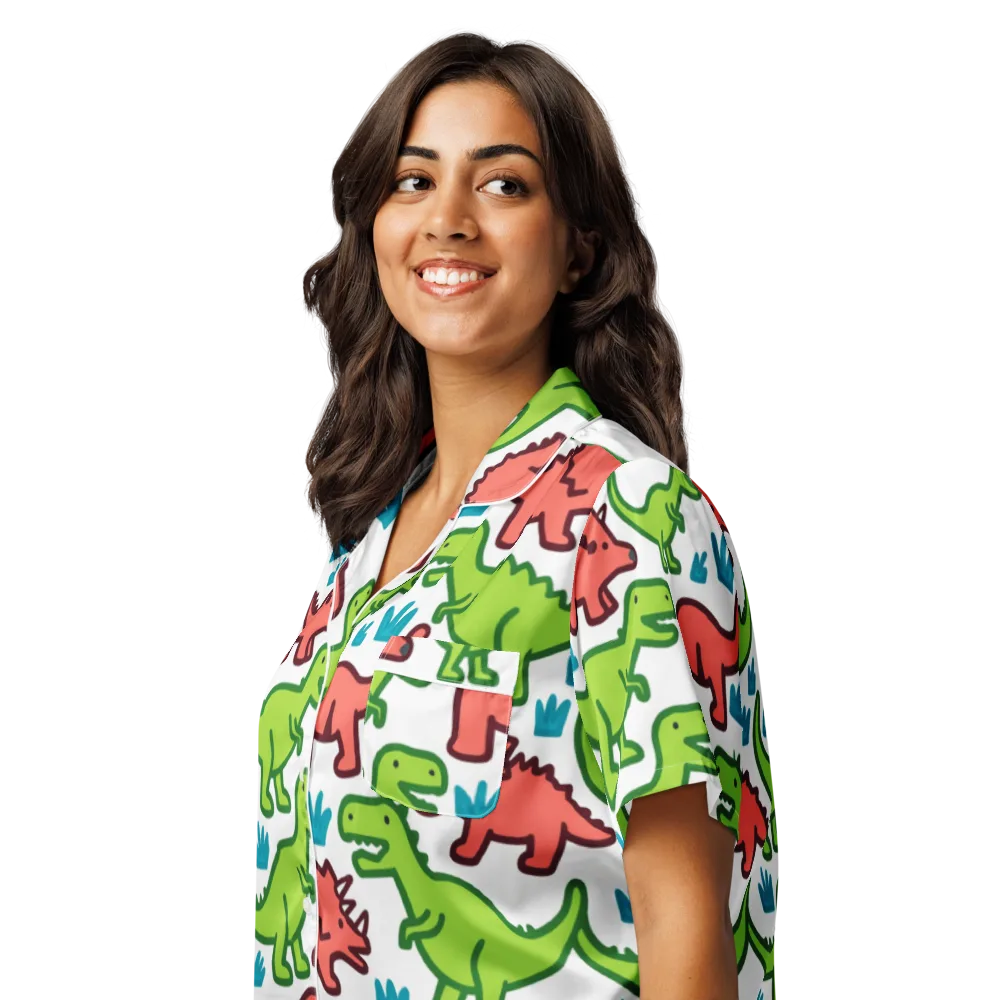 Roar And Roam on Women's Short Sleeve Pajama Top — Left Front