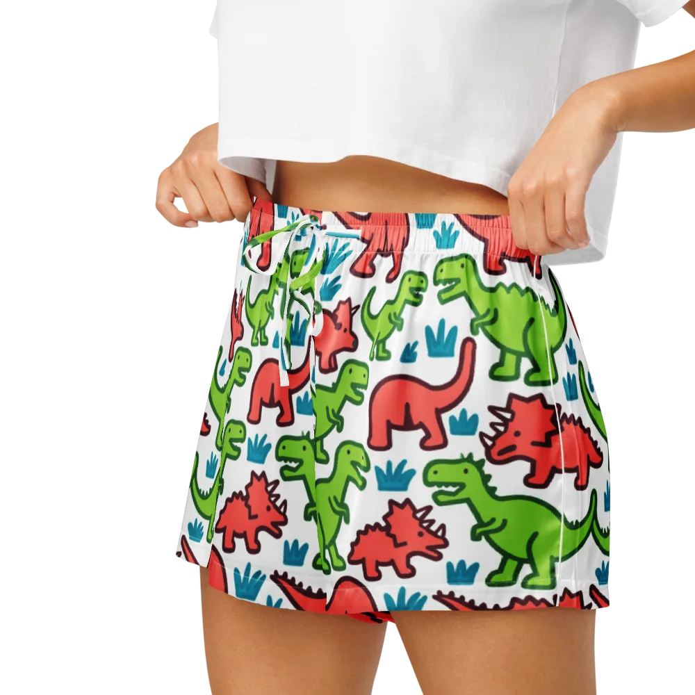 Roar And Roam on Women's Pajama Shorts — Left