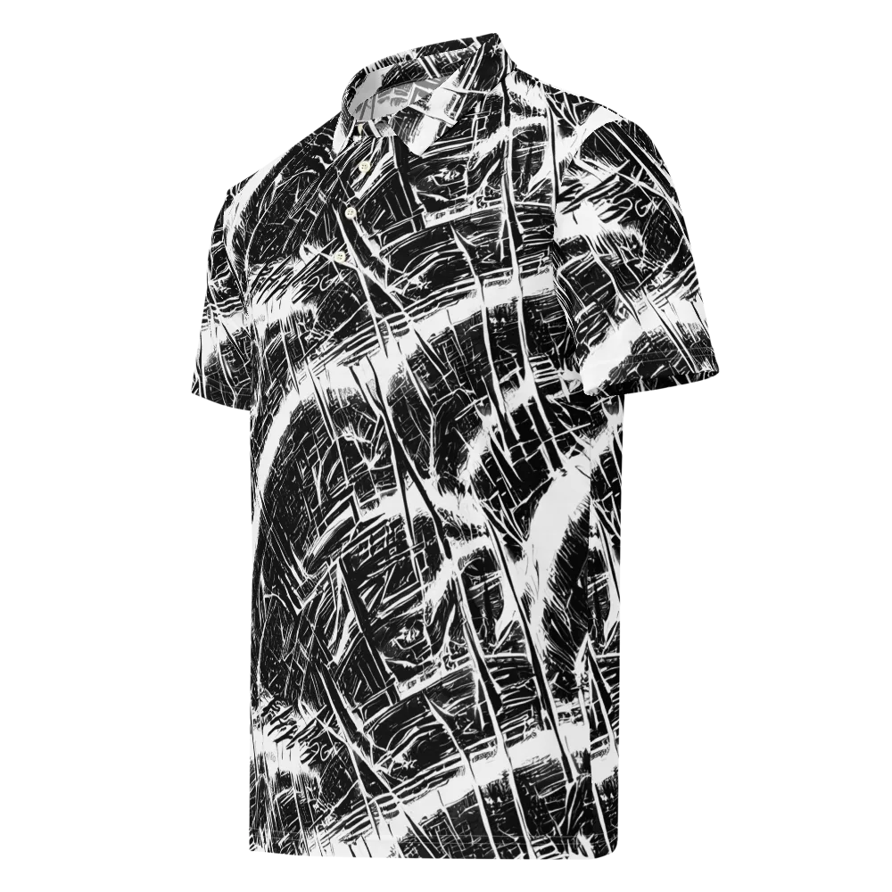 Ferriss Fractals on Men's Slim Fit Polo Shirt — Left Front