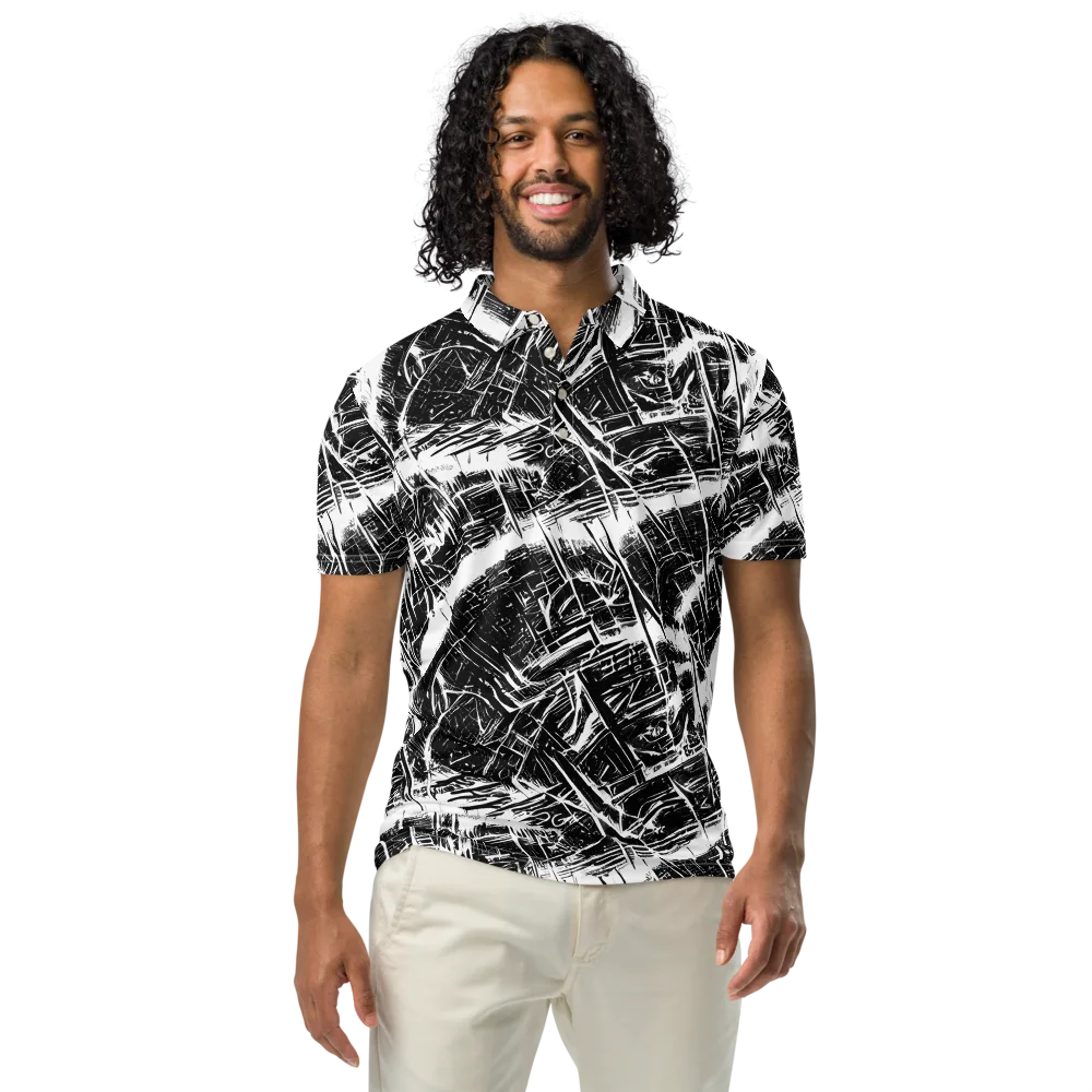 Ferriss Fractals on Men's Slim Fit Polo Shirt — Front