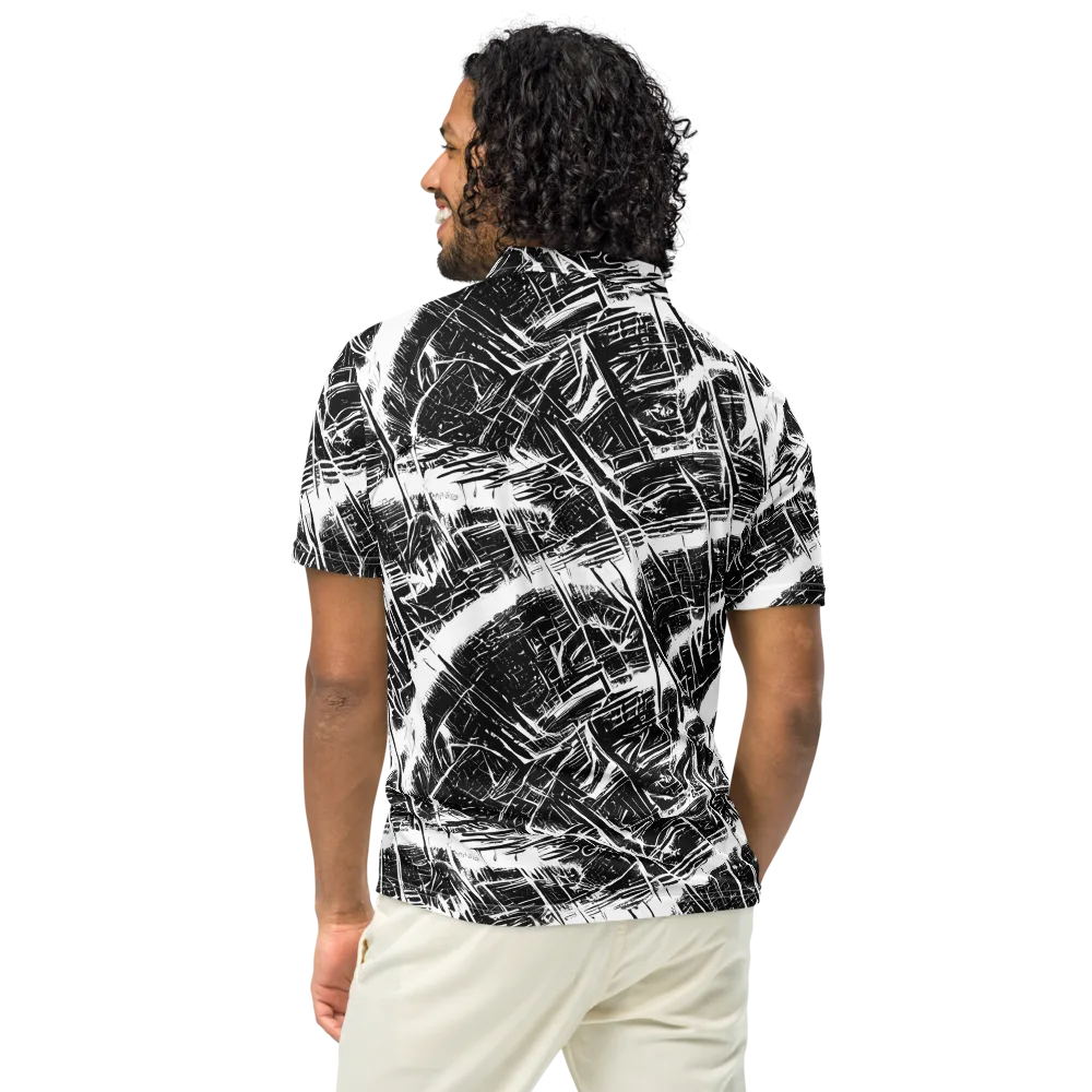 Ferriss Fractals on Men's Slim Fit Polo Shirt — Back