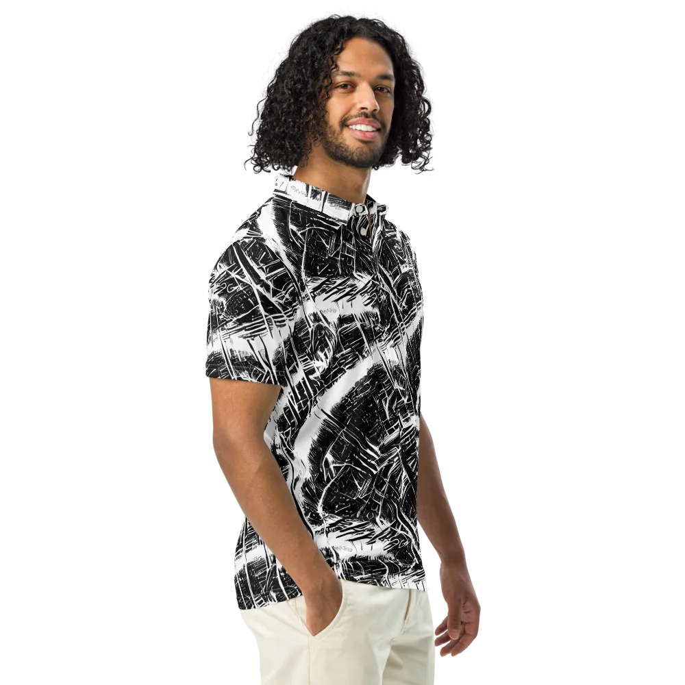 Ferriss Fractals on Men's Slim Fit Polo Shirt — Right Front