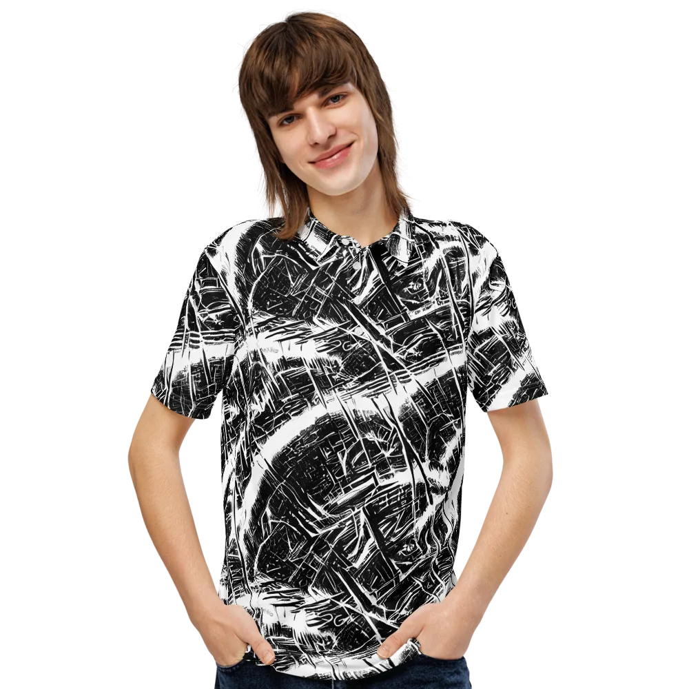 Ferriss Fractals on Men's Slim Fit Polo Shirt — Front