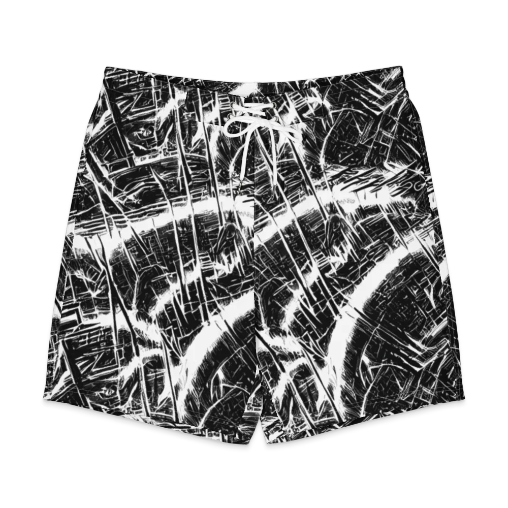 Ferriss Fractals on Men's Board Shorts — Front