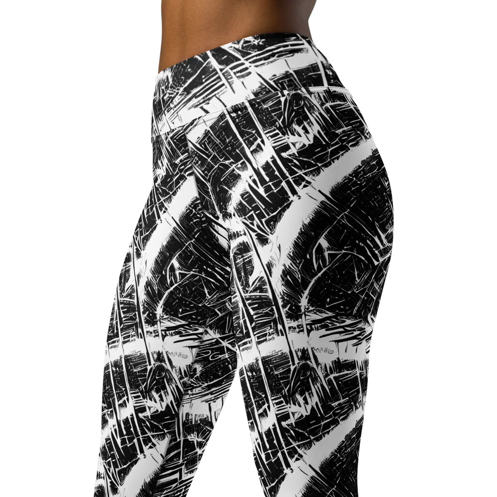 Ferriss Fractals on Yoga Leggings — Left Front