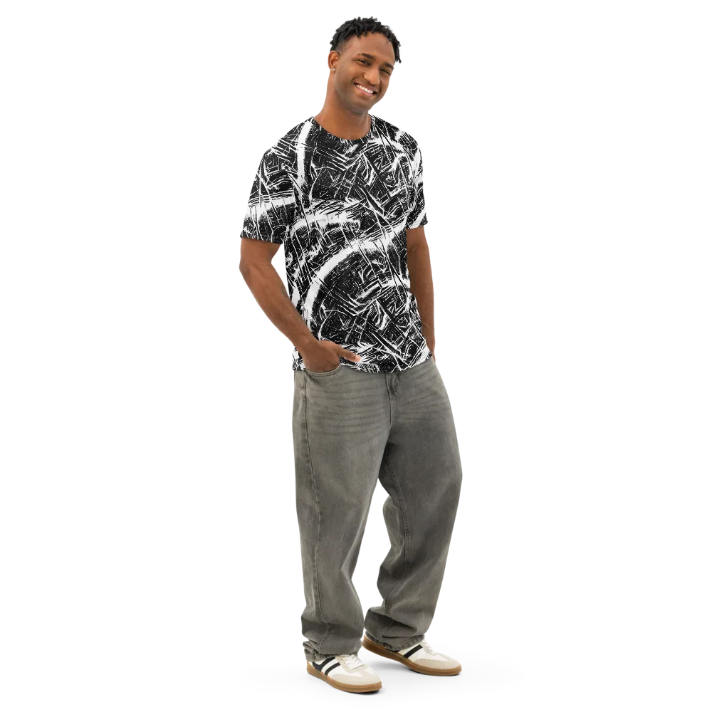 Ferriss Fractals on Men's Cotton Crew Neck T-Shirt — Right Front