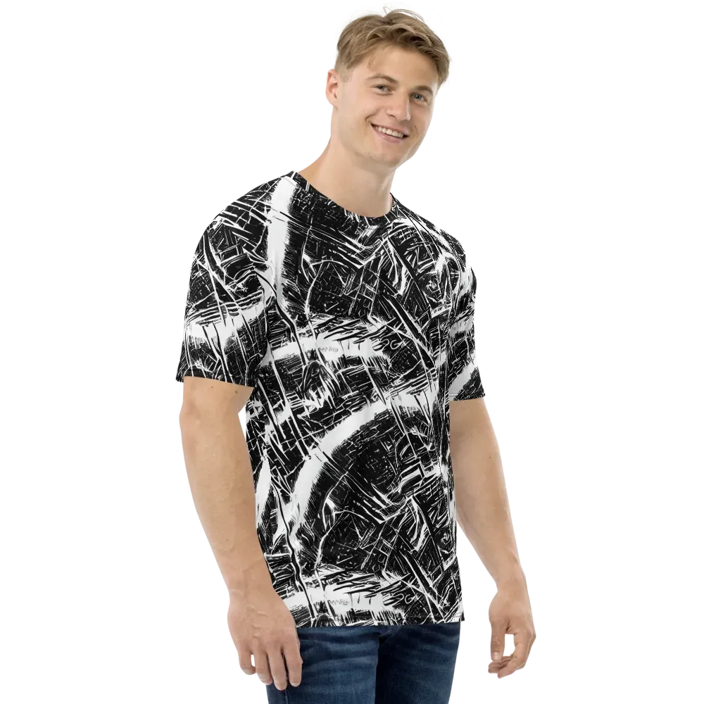Ferriss Fractals on Men's Crew Neck T-Shirt — Right