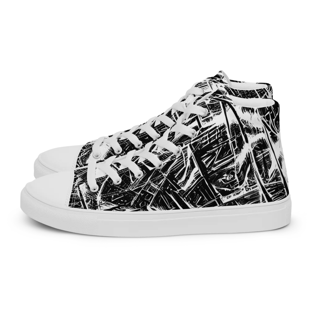 Ferriss Fractals on Women's High Top Canvas Shoes — Left