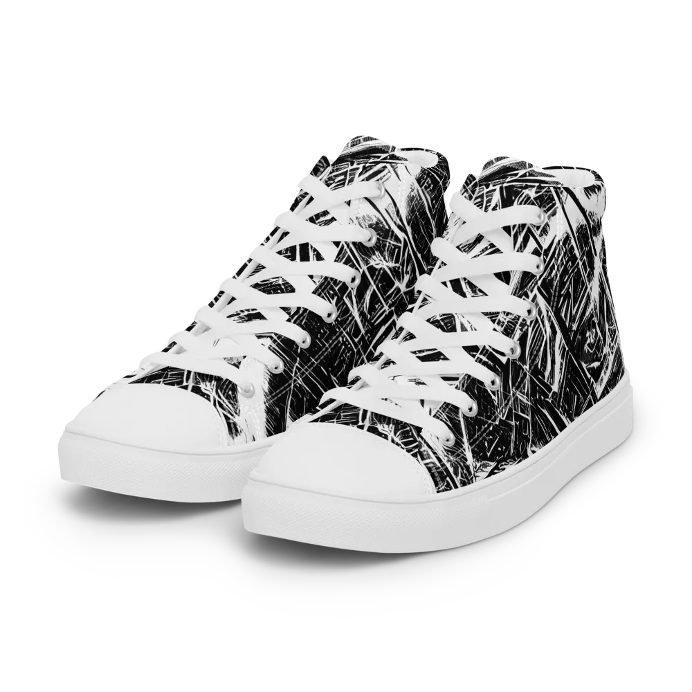 Ferriss Fractals on Women's High Top Canvas Shoes — Left Front