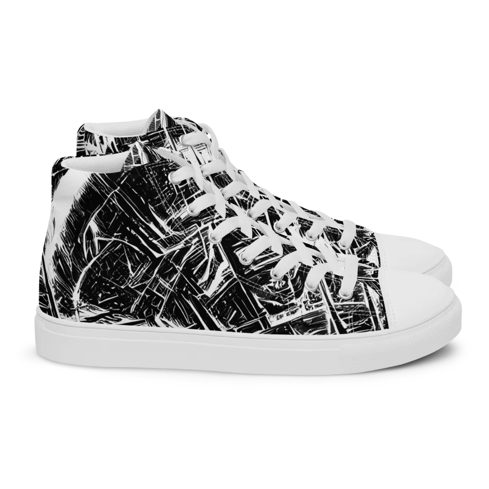 Ferriss Fractals on Women's High Top Canvas Shoes — Right