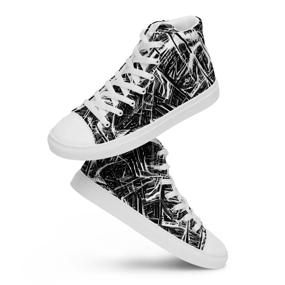 Ferriss Fractals on Women's High Top Canvas Shoes — Front