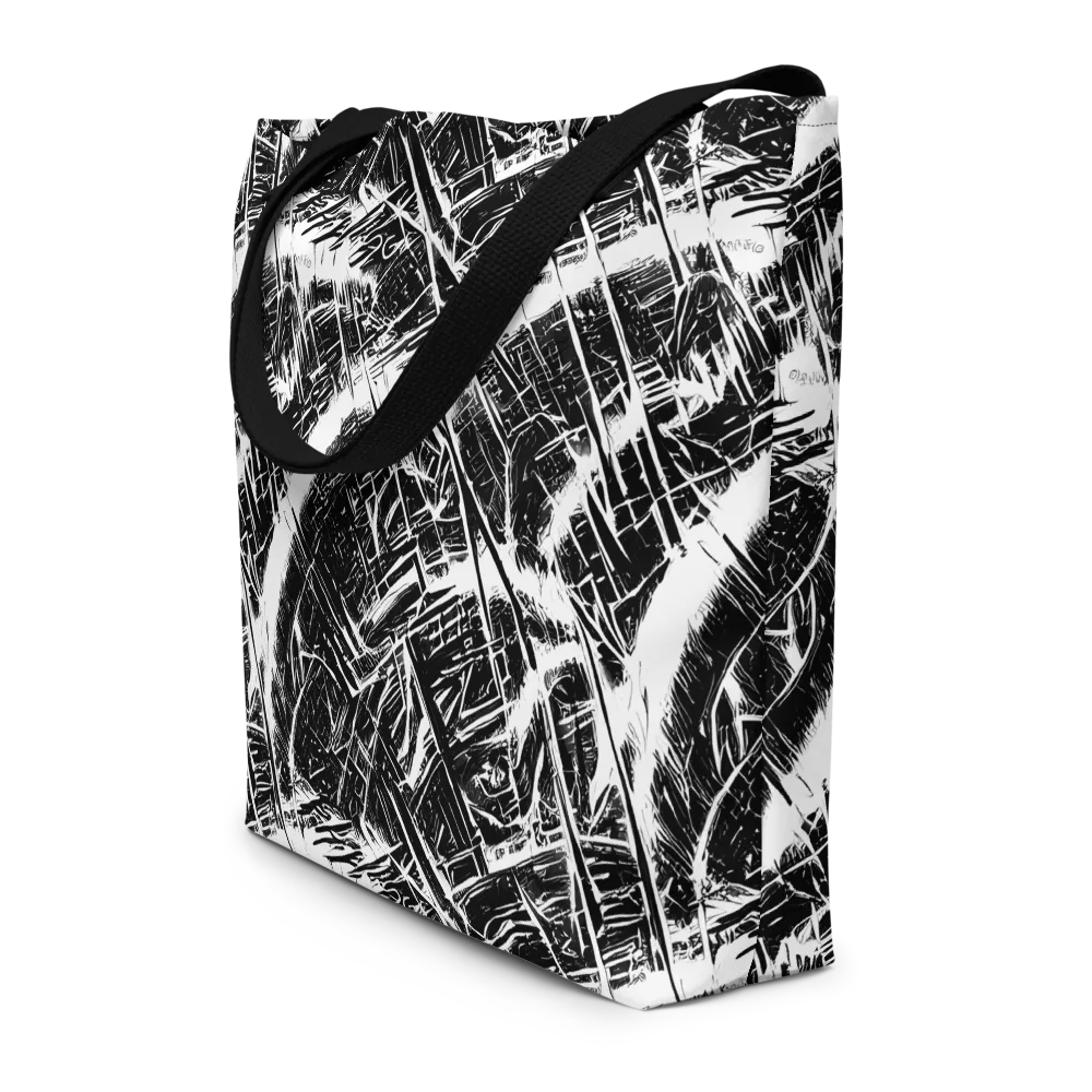 Ferriss Fractals on Large Tote Bag W/ Pocket — Front