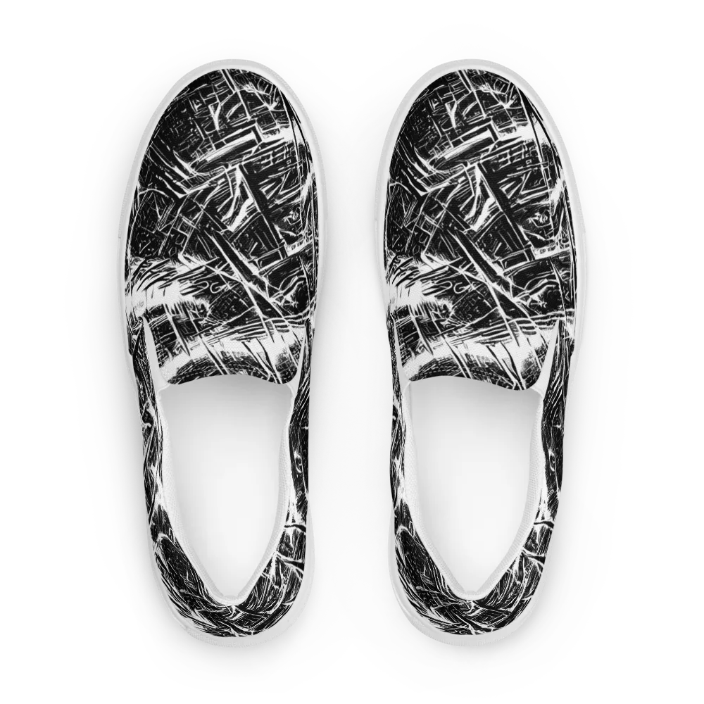 Ferriss Fractals on Women's Slip-On Canvas Shoes — Front