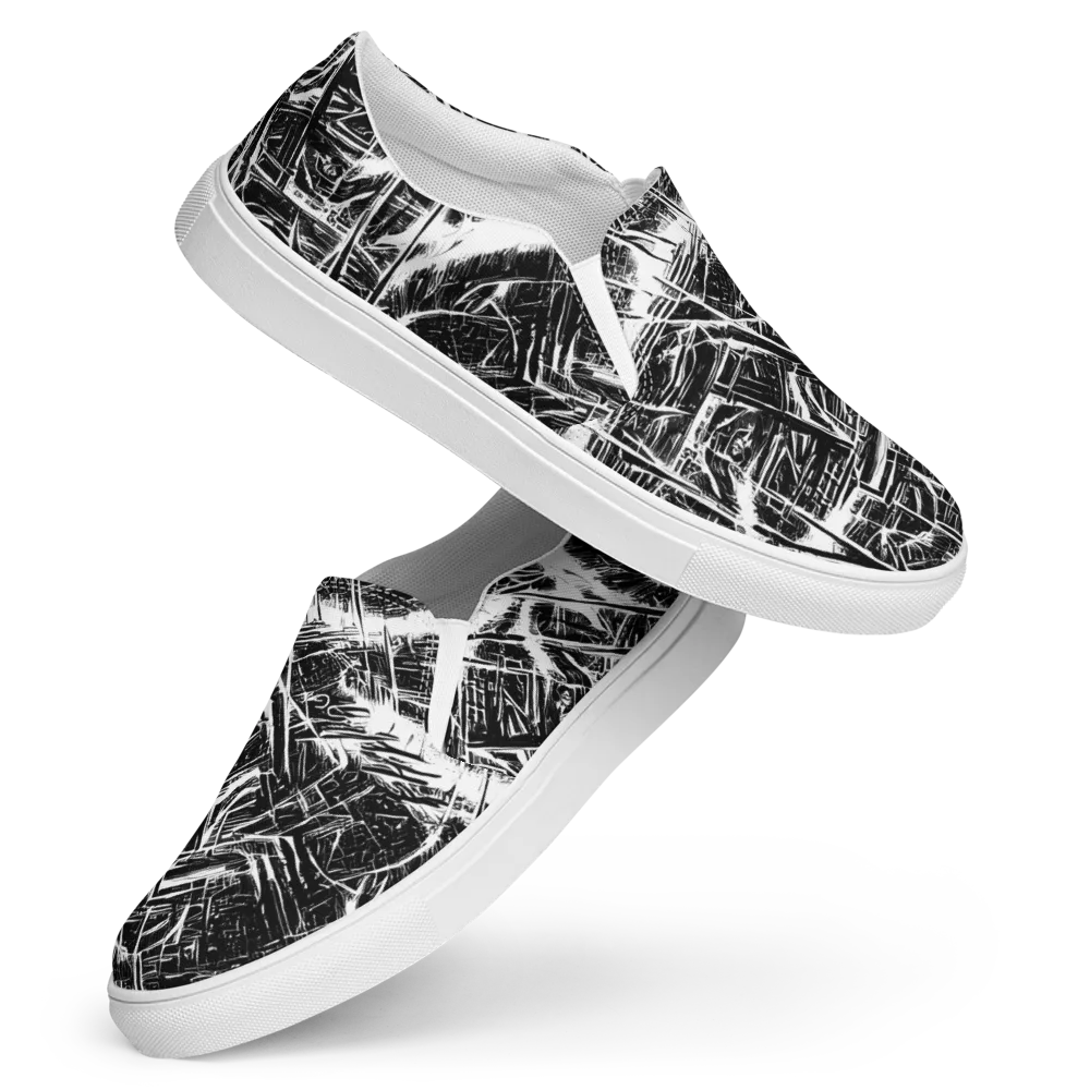 Ferriss Fractals on Women's Slip-On Canvas Shoes — Front