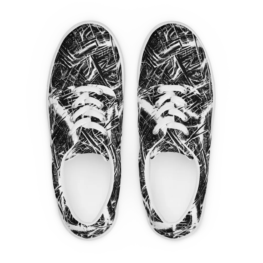 Ferriss Fractals on Men's Lace-Up Canvas Shoes — Front