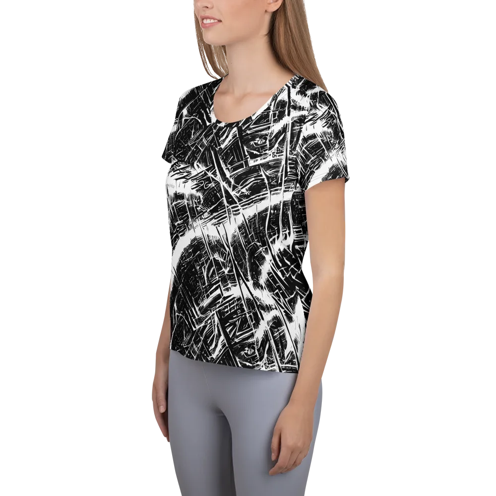 Ferriss Fractals on Women's Athletic T-Shirt — Left