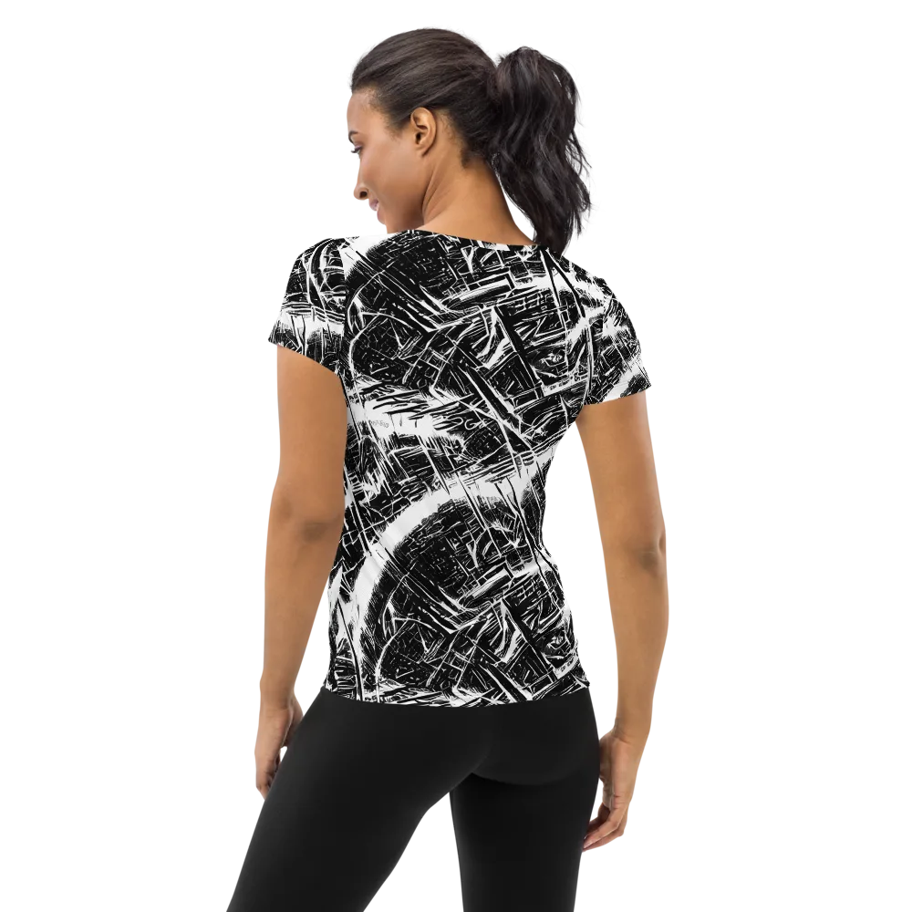 Ferriss Fractals on Women's Athletic T-Shirt — Back