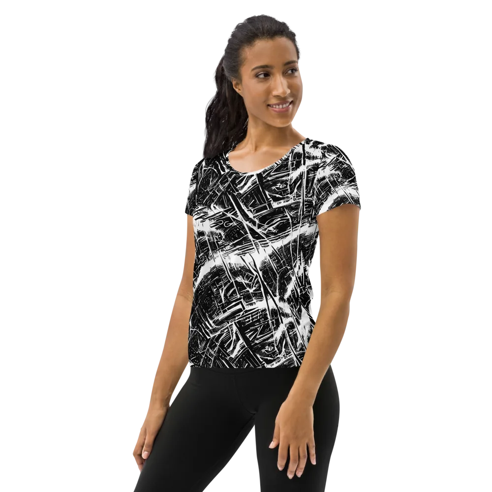 Ferriss Fractals on Women's Athletic T-Shirt — Left