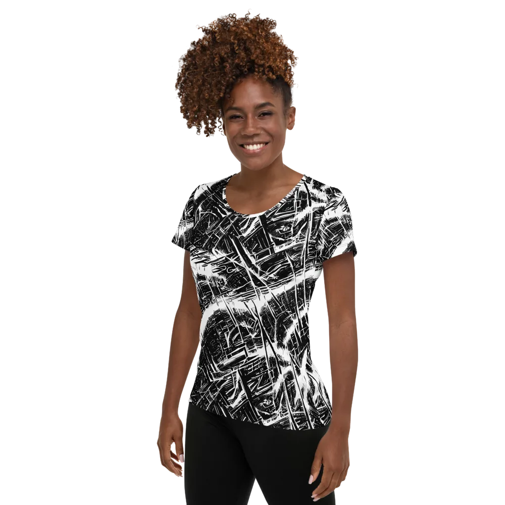 Ferriss Fractals on Women's Athletic T-Shirt — Left
