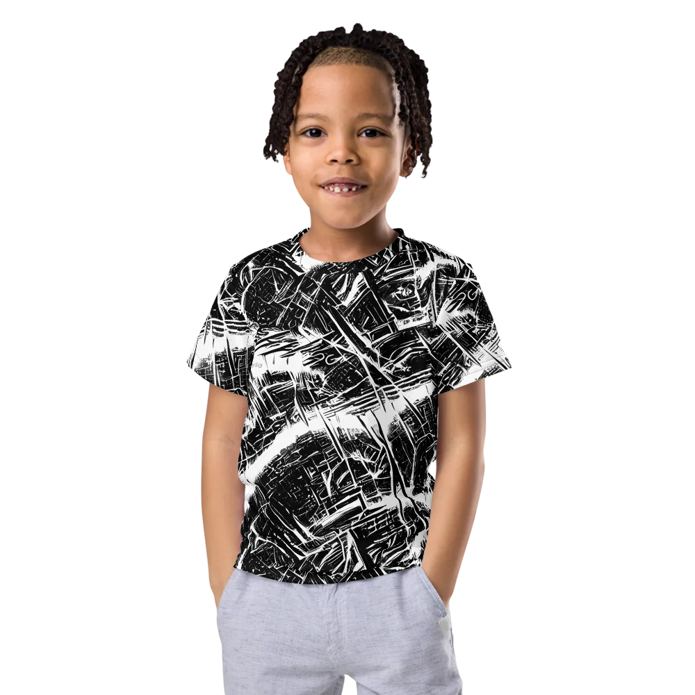 Ferriss Fractals on Kids Crew Neck T-Shirt — Front