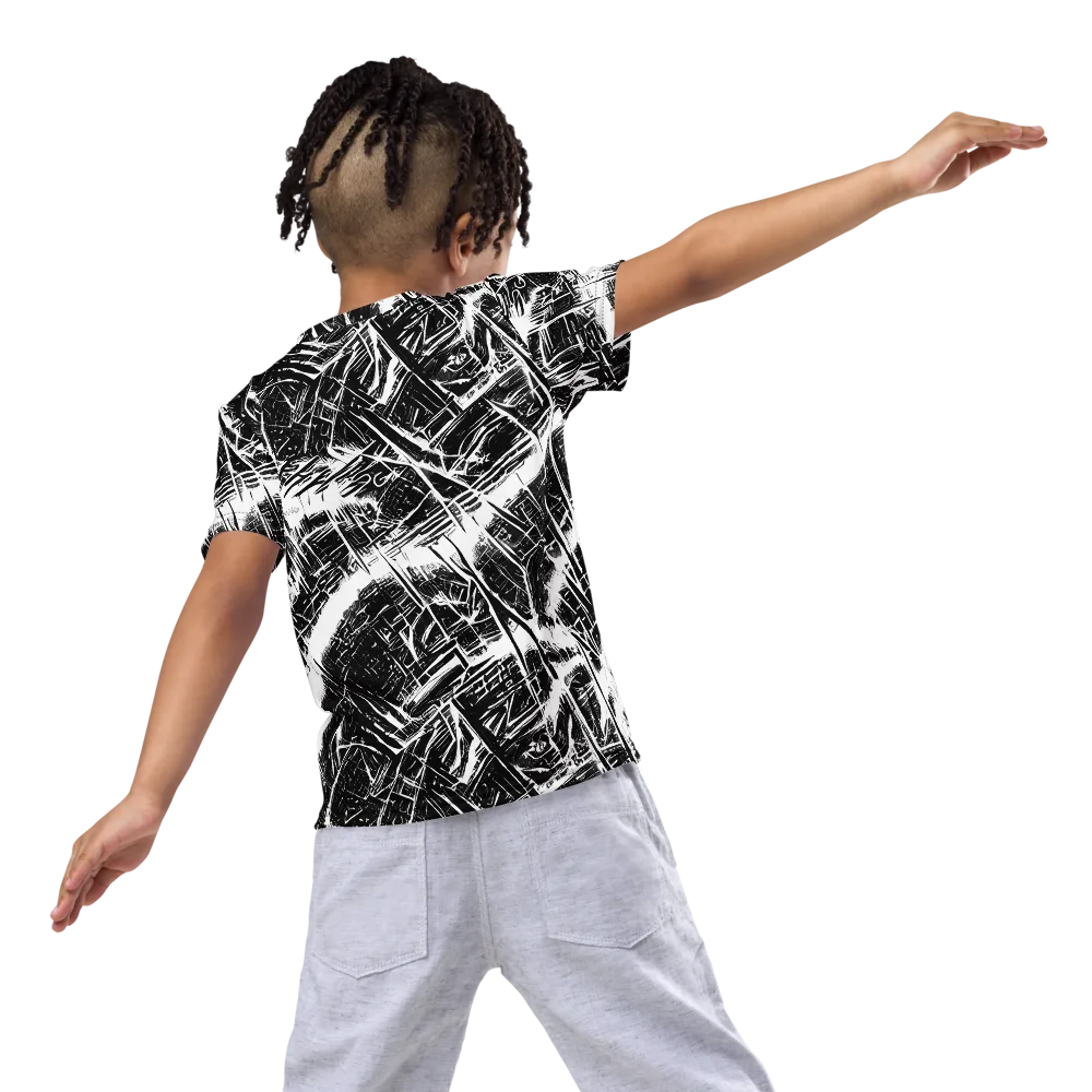 Ferriss Fractals on Kids Crew Neck T-Shirt — Back