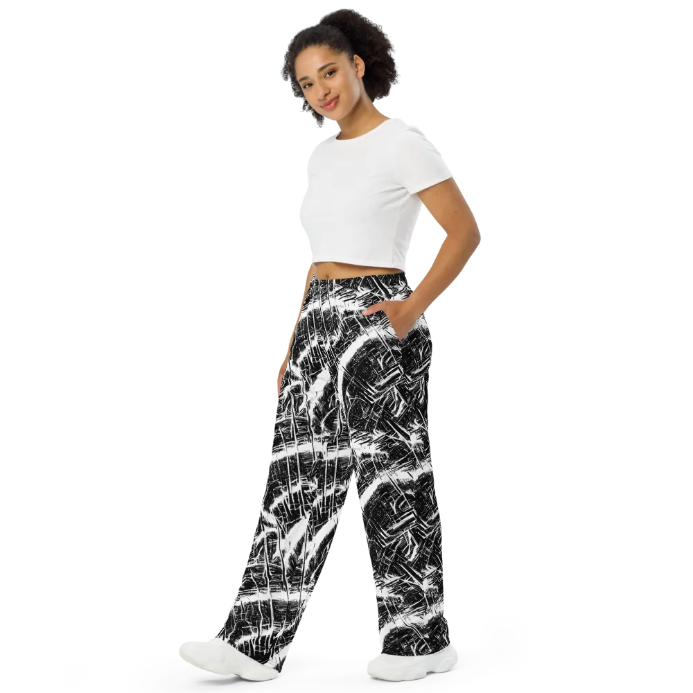 Ferriss Fractals on Wide-Leg Pants — Left Front