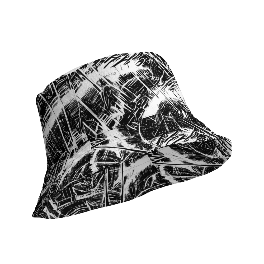 Ferriss Fractals on Reversible Bucket Hat — Product details Outside