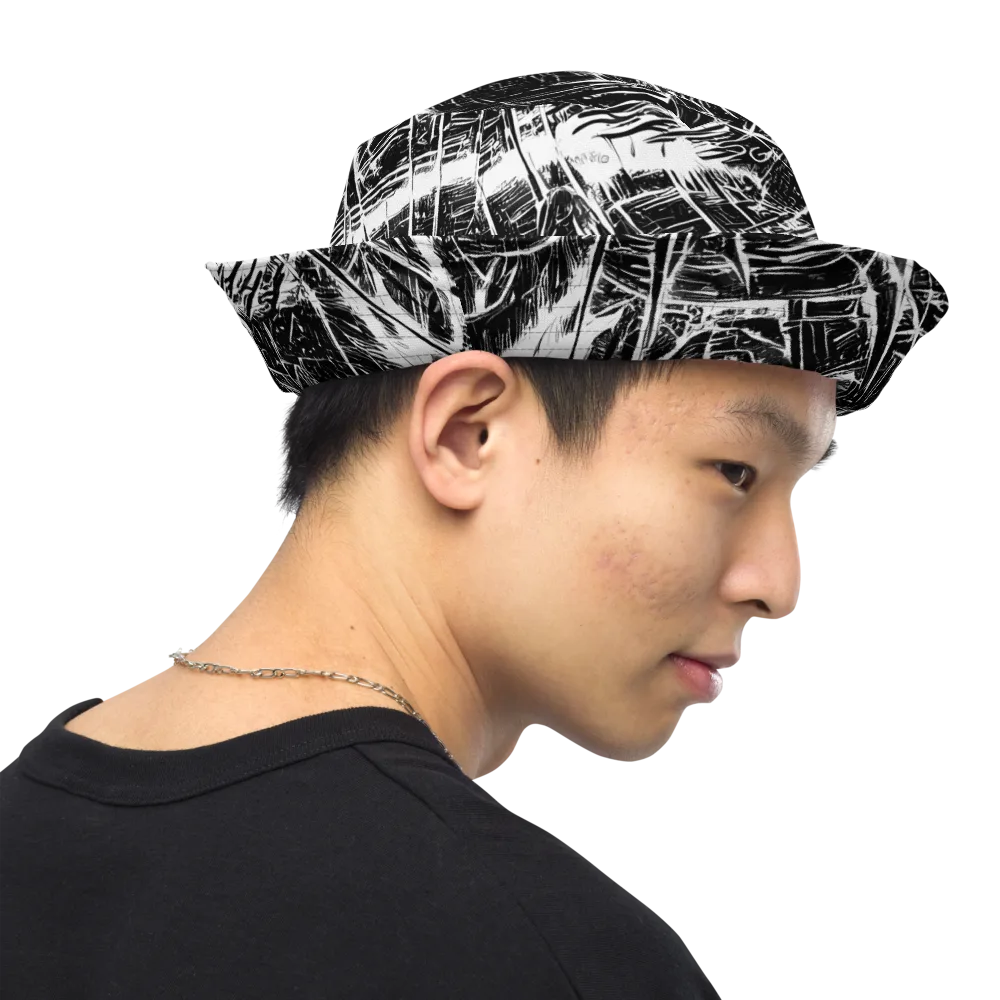Ferriss Fractals on Reversible Bucket Hat — Right Outside